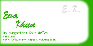 eva khun business card